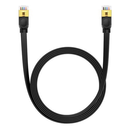 PŁASKI KABEL SIECIOWY BASEUS ETHERNET RJ45, GIGABIT, CAT.7, 3 M (CZARNY)