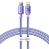 Kabel USB-C do Lightning Baseus Crystal Shine, 20W, PD, 1.2m (fioletowy)