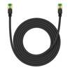 Kabel sieciowy w oplocie kat. 8 Baseus Ethernet RJ45, 40Gbps, 3m (czarny)