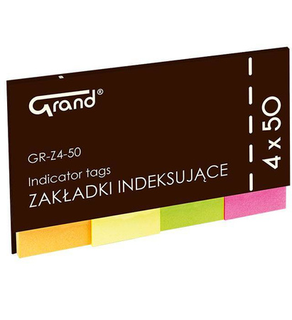 ZAKŁADKI INDEKSUJĄCE PAPIEROWE 20X50MM GRAND GR-Z4-50 FLAGI 150-1418 MIX*4 4X50SZT