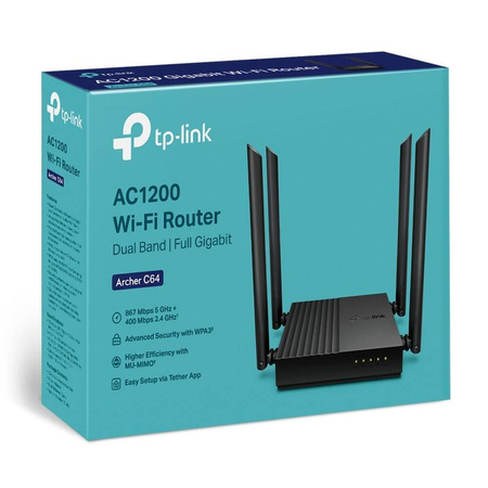 TP-LINK ROUTER ARCHER C64 AC1200 1WAN 4LAN