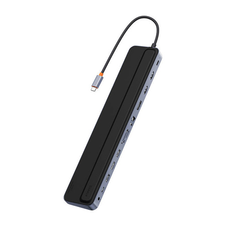 HUB 12W1 BASEUS ELITEJOY GEN2 SERIES USB-C DO 2XHDMI+ 3XUSB 3.0+ PD+ DP+ SD/TF+ RJ45+TYPE-C+ 3.5MM (CIEMNY SZARY)