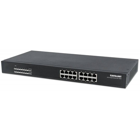 INTELLINET PRZEŁĄCZNIK GIGABIT 16X 1000MBPS RJ45 POE+ 220W RACK 19