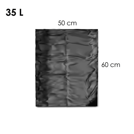 WORKI NA ŚMIECI LDPE CZARNE 35L 50SZT