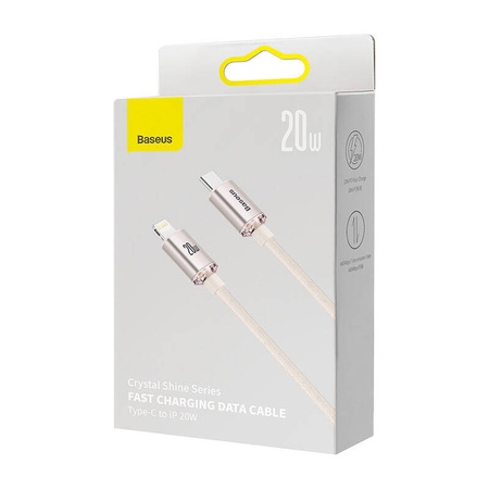 Kabel USB-C do iP Baseus Crystal Shine,  20W, 2m (różowy)