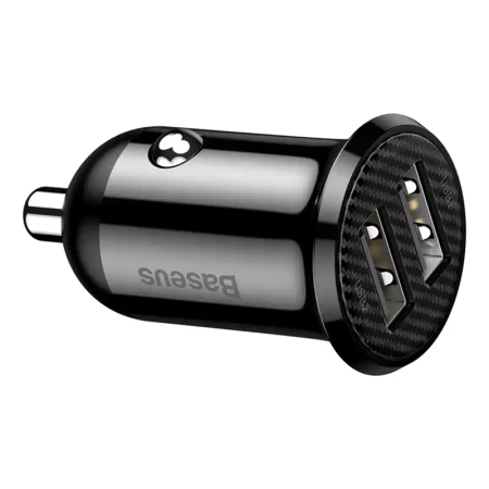 Ładowarka samochodowa Baseus Grain Pro 2x USB 4.8A (czarna)