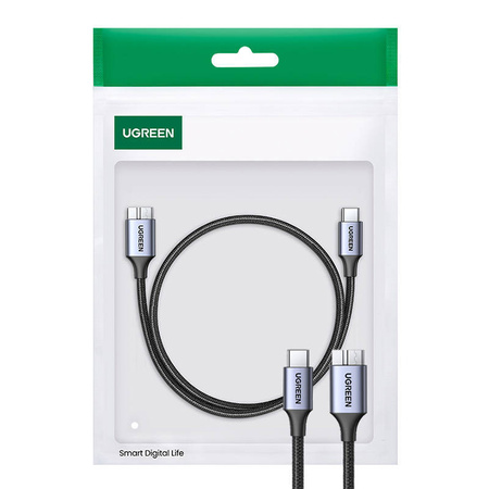 KABEL USB-C DO USB MICRO B UGREEN 15231, 0.5M (CZARNY)