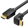 KABEL HDMI 2.0 VENTION AARBG 1,5 M, KĄTOWY 90°, 4K 60HZ (CZARNY)