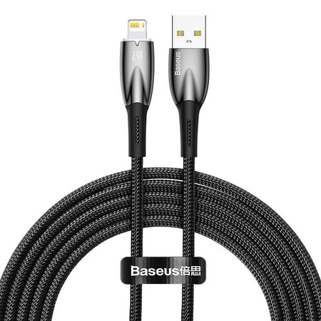 KABEL USB DO LIGHTNING BASEUS GLIMMER, 2.4A, 2M (CZARNY)