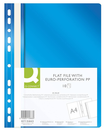 SKOROSZYT Z PERFORACJĄ A4 Q-CONNECT NIEBIESKI PP 120/170MIKR