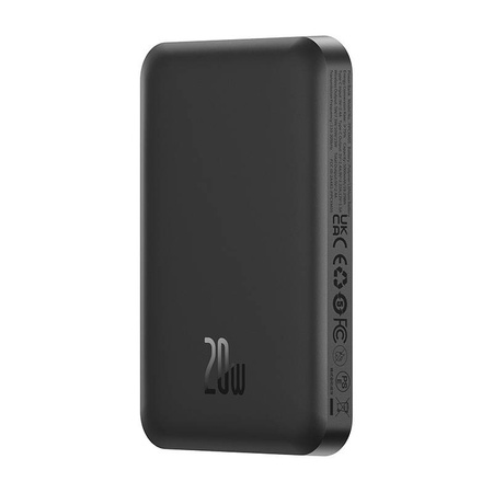 MAGNETYCZNY MINI POWERBANK BASEUS 5000MAH, USB-C 20W (CZARNY)