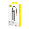 HUB 7W1 BASEUS GLEAM, USB-C DO 1X HDMI4K 60HZ + 3X USB3.0 + 1X PD + 1X SD/TF (SZARY)