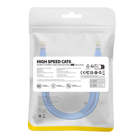 Kabel sieciowy Baseus Ethernet RJ45, Cat.6, 2m (niebieski)