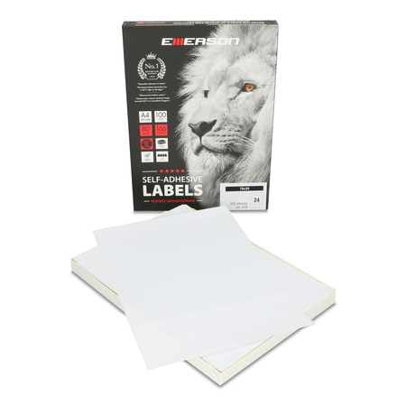 ETYKIETY SAMOPRZYLEPNE 70X35MM EMERSON 018 QCT BIAŁE 100ARK*24SZT