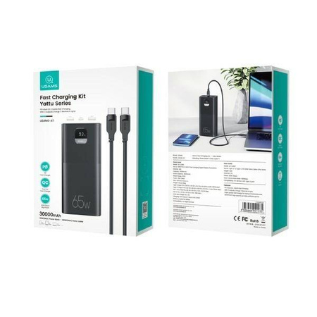 USAMS POWERBANK 30000MAH PB68 PD + QC 3.0 FAST CHARGE