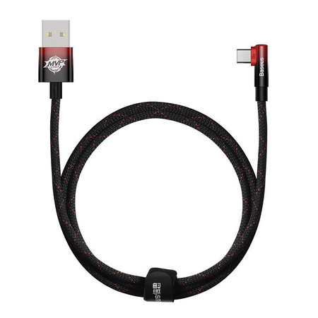 KABEL USB DO USB-C KĄTOWY BASEUS ELBOW 1M 100W (CZARNO-CZERWONY)