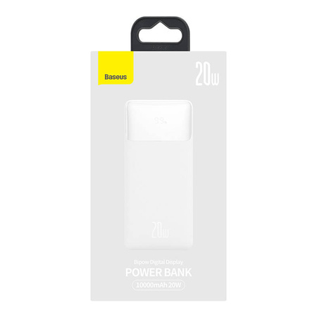 Powerbank Baseus Bipow 10000mAh, 2xUSB, USB-C, 20W (biały)