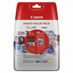 CANON ORYGINALNY INK / TUSZ CLI-551XL C/M/Y/BK PHOTO PAPER VALUE PACK, CMYK, BLISTR, 6443B006, CANON PIXMA IP7250,IP8750,IX6850,MG