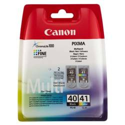 CANON ORYGINALNY INK / TUSZ PG40/CL41 MULTIPACK, BLACK/COLOR, BLISTR Z OCHRONĄ, 16,9ML, 0615B051, CANON 2-PACK IP1600, 2200, MP150