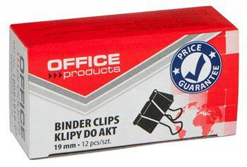 KLIPY 19MM OFFICE PRODUCTS CZARNE 12SZT