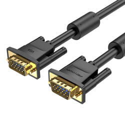 KABEL VGA (3+6) Z RDZENIAMI FERRYTOWYMI  VENTION DAEBI 3M, 1080P 60HZ (CZARNY)