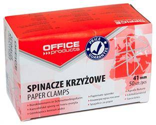 SPINACZE KRZYŻOWE 41MM OFFICE PRODUCTS SREBRNE 50SZT.