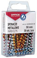 SPINACZE METALOWE 50MM OFFICE PRODUCTS ZEBRA MIX KOLORÓW 30SZT.