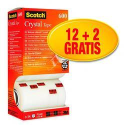 TAŚMA BIUROWA 19MMX33M 3M SCOTCH® CRYSTAL 6-1933R14 BEZBARWNA 12+2SZT