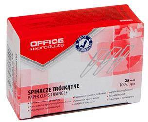 SPINACZE TRÓJKĄTNE 25MM OFFICE PRODUCTS SREBRNE 100SZT.