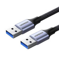 KABEL USB3.0, USB-A MĘSKI DO USB-A MĘSKI,  UGREEN  US373  V 2A, 1M (CZARNY)