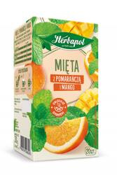 HERBATA MIĘTA Z POMARAŃCZĄ I MANGO HERBAPOL ZIELNIK POLSKI 20 TOREBEK