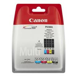 CANON ORYGINALNY INK / TUSZ CLI551, CMYK, BLISTR Z OCHRONĄ, 4X7ML, 6509B008, CANON PIXMA IP7250, MG5450, MG6350