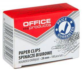 SPINACZE OKRĄGŁE 28MM OFFICE PRODUCTS SREBRNE 100SZT.