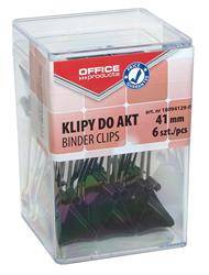 KLIPY 41MM OFFICE PRODUCTS CZARNE 6SZT