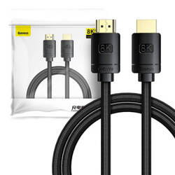 Kabel HDMI 2.1 Baseus High Definition Series, 8K 60Hz, 3D, HDR, 48Gbps, 1m (czarny)