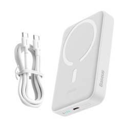 POWERBANK MINI BASEUS 10000MAH, USB-C 30W (BIAŁY)