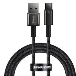 Kabel USB do USB-C Baseus Tungsten Gold, 100W, 1m (czarny)