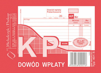 DRUK AKCYDENSOWY KP KASA PRZYJMIE A6 MICHALCZYK I PROKOP WIELOKOPIA 80 KART. 