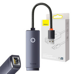 ADAPTER SIECIOWY BASEUS LITE SERIES USB DO RJ45, 100MBPS (SZARY)