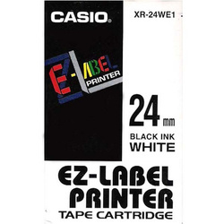 CASIO ORYGINALNY TAŚMA DO DRUKAREK ETYKIET, CASIO, XR-24WE1, CZARNY DRUK/BIAŁY PODKŁAD, NIELAMINOWANY, 8M, 24MM
