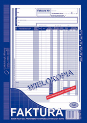 DRUK AKCYDENSOWY FA DLA PROWADZĄCYCH SPRZEDAŻ W CENACH NETTO A4 MICHALCZYK I PROKOP WIELOKOPIA 80 KART.