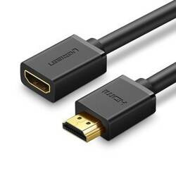 Kabel HDMI męski do HDMI żeński UGREEN HD107, FullHD, 3D, 0.5m (czarny)