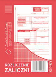 DRUK AKCYDENSOWY ROZLICZENIE ZALICZKI A6 MICHALCZYK I PROKOP WIELOKOPIA 80 KART.
