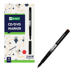 MARKER CD/DVD D.RECT CZERWONY 1.0MM