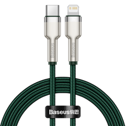 Kabel USB-C do Lightning Baseus Cafule, PD, 20W, 1m (zielony)