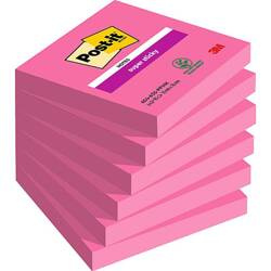 KARTECZKI SAMOPRZYLEPNE (654-6SS-PNK), 76X76MM 3M POST-IT® SUPER STICKY 654-6SS-PNK FUKSJA 90 KART