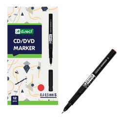 MARKER CD/DVD D.RECT CZERWONY 0.4-0.5MM