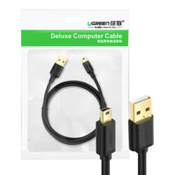 KABEL USB 2.0 UGREEN  US13210355B, MĘSKI, MINI USB, 1M (CZARNY)