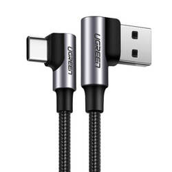 Kabel USB do USB-C, kątowy UGREEN US176, 3A, 2m (czarny)