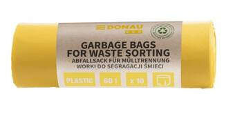 WORKI LDPE DO SEGREGACJI DONAU ECO ŻÓŁTE 60L 10SZT.